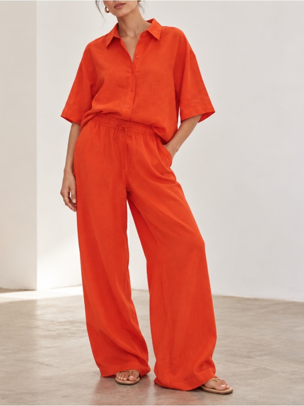 H&M linen blend pants